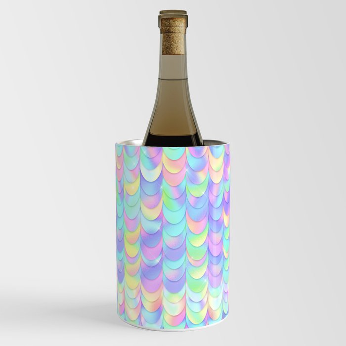 Holographic Mermaid Scales Pattern Wine Chiller