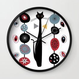 Mid-Century Modern Art Cat 1.7T Wall Clock