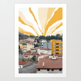 Rooftop Hills in Montserrat, Spain Art Print