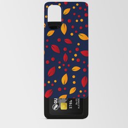 Red & Yellow Colorful Leaf & Dotted Design Android Card Case