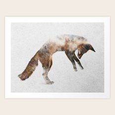 Jumping Fox Art Print
