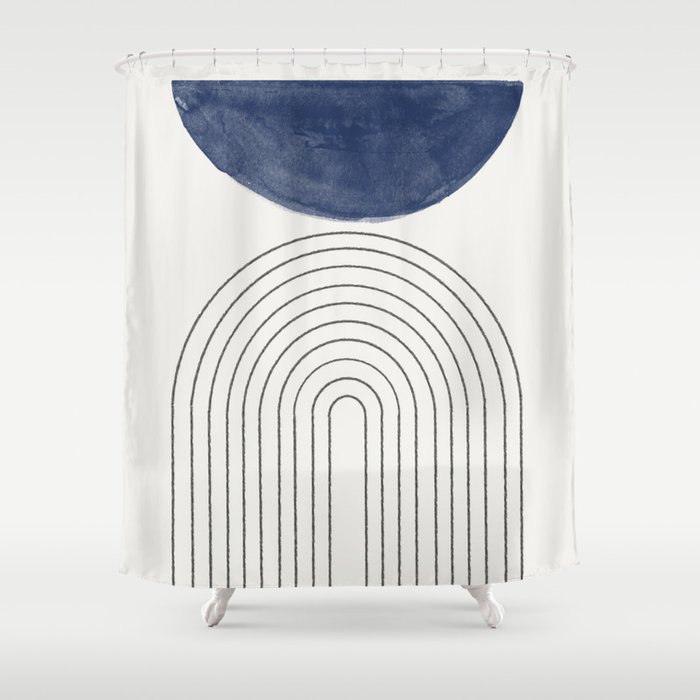 Blue Half Moon Arch Shower Curtain