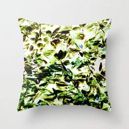 green floral fairy bed Throw Pillow