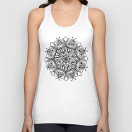 Bugs and Butterfly Zen Mandala black and white Tank Top