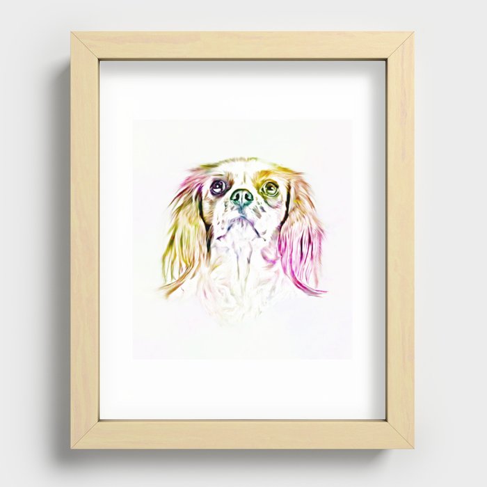 Cavalier King Charles Spaniel Dog Art Painting Recessed Framed Print