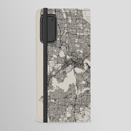 Perth - Australia - Black and White City Map Android Wallet Case