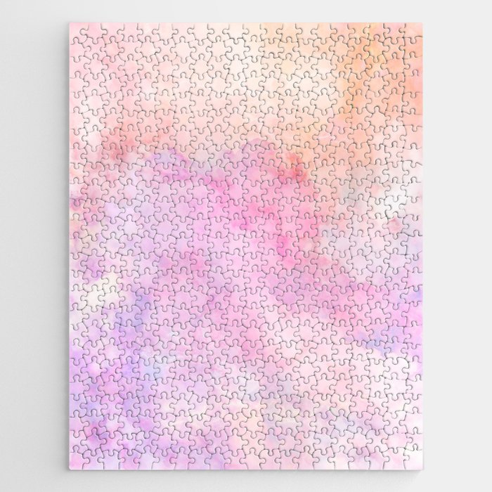 Iridescent Frozen Marble - Peach Pink & Lilac Jigsaw Puzzle