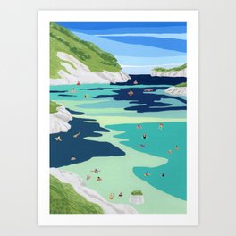 Hill swim Art Print