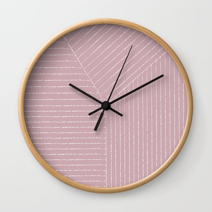 Lines (Dusty Lilac) Wall Clock