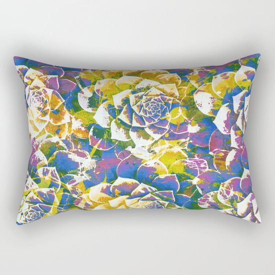 colored succulent in abstract way Rectangular Pillow