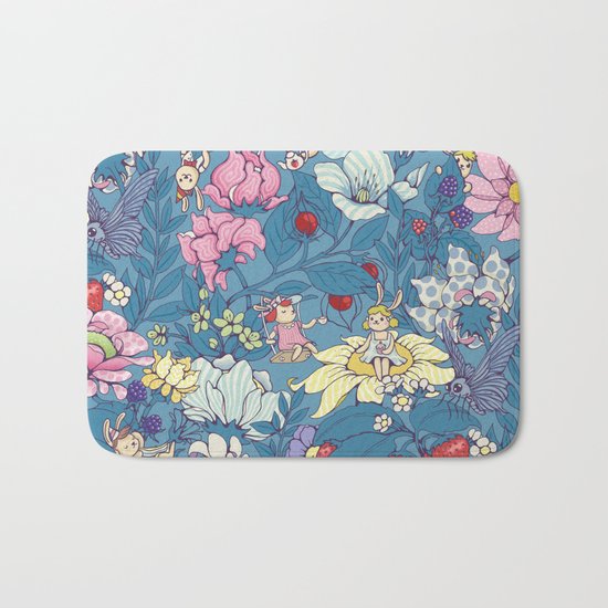 Garden party - lady gray version Bath Mat