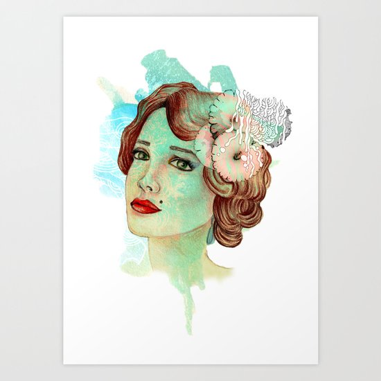 retro woman 2 Art Print