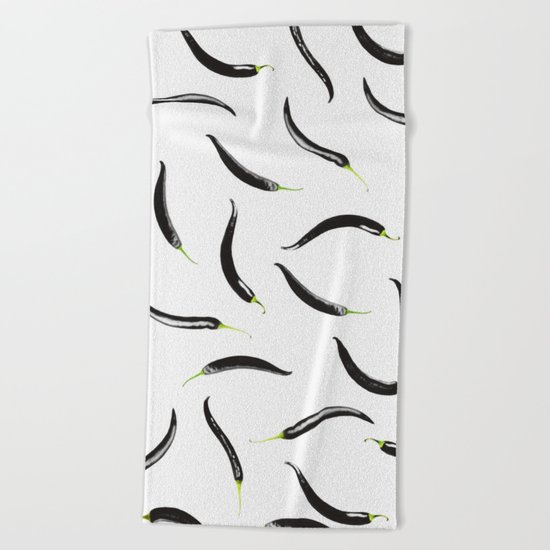 black chili peppers Beach Towel