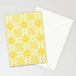 Cheerful Retro Modern Kitchen Tile Yellow Stationery Card