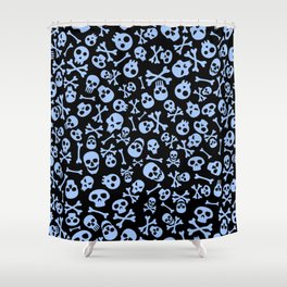 Skulls and Bones Halloween Pattern Shower Curtain