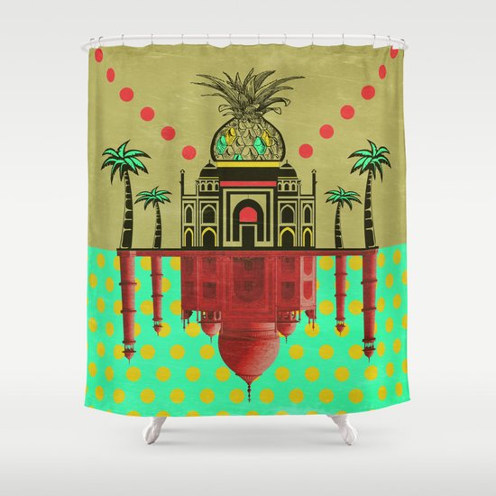 pineapple architecture 2 Shower Curtain