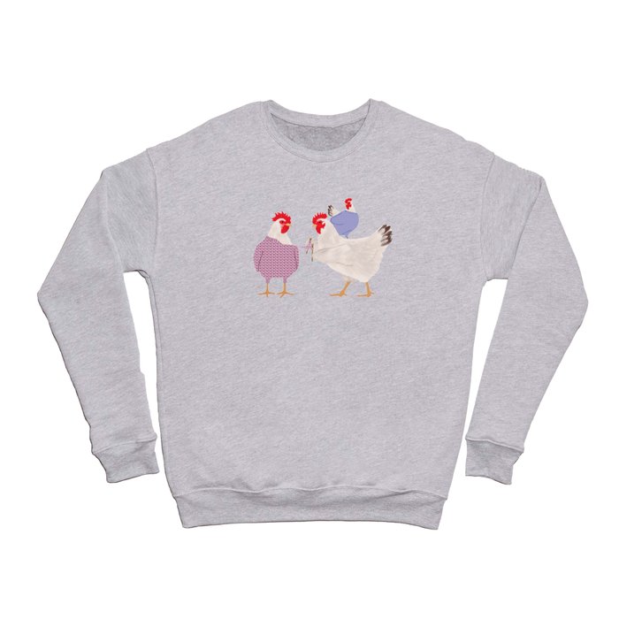 Chickens Knitting Crewneck Sweatshirt