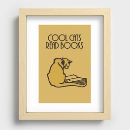 Cool cats read books Recessed Framed Print