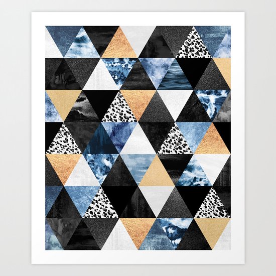 Blue Triangles Art Print