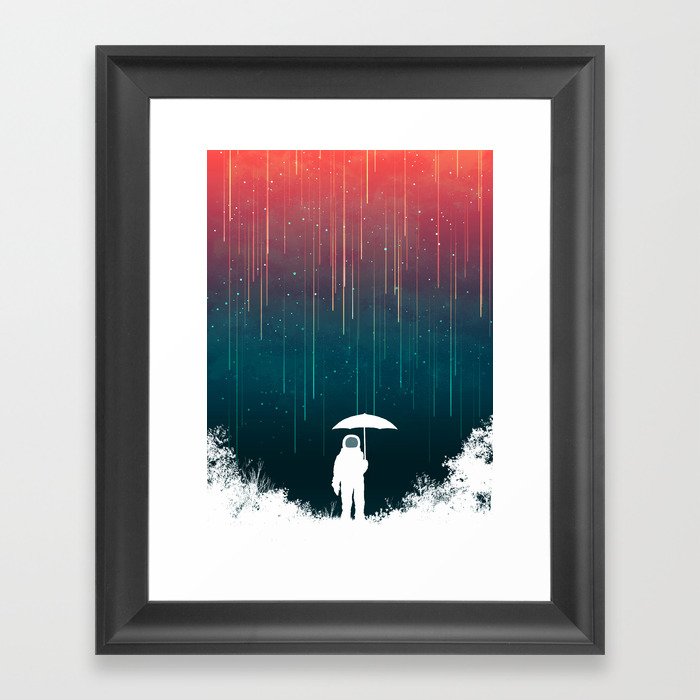 Meteoric rainfall Framed Art Print