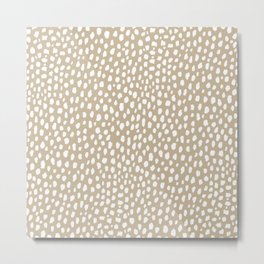 Handmade polka dot brush spots (white/tan) Metal Print | Spotted, Brush, Sand, Painting, Taupe, Tan, Beige, Organic, Spot, Spots 