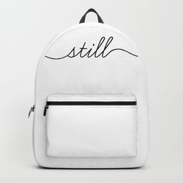 be still (2 of 2) Backpack | Typography, Minimalism, Line, Calm, Simple, Scandinavian, Digital, Lines, Black And White, Minimalist 