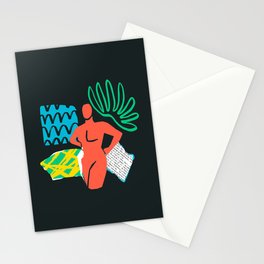Abstract woman body collage art illustration Stationery Card