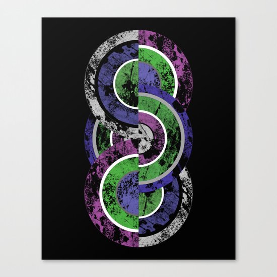 Entwined - Geometric, abstract, pastel themed textured design Canvas Print