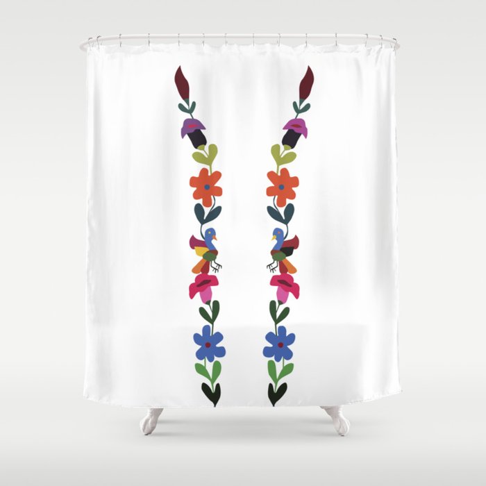 Delightful shower curtains multi colored Multi Colored Daisy Tulip Flower Bird Pattern Shower Curtain By Imagepixel Society6