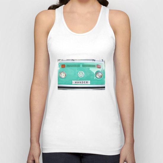 Wander wolkswagen. Summer dreams. Green Unisex Tank Top