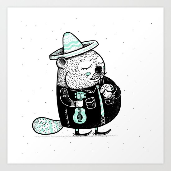 B is for Beaver Art Print