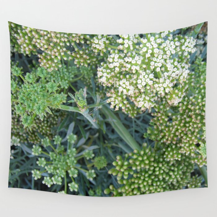 green wild flowers Wall Tapestry