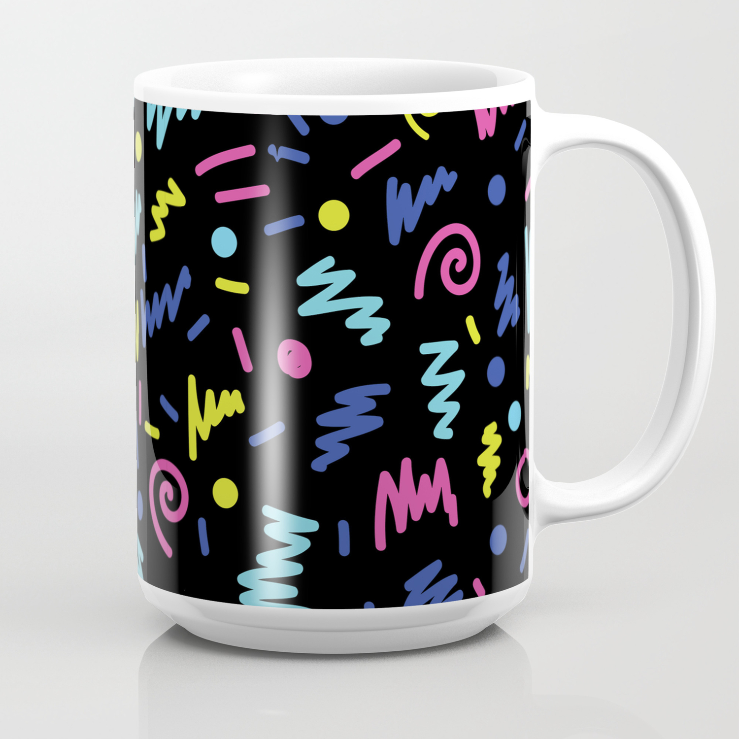 11 OZ Ceramic Novelty Mug Neon 80s Wait What 
