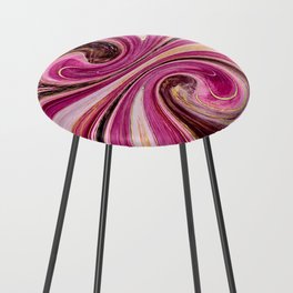 Spiral Swirl Abstract Pink Gold Art Counter Stool