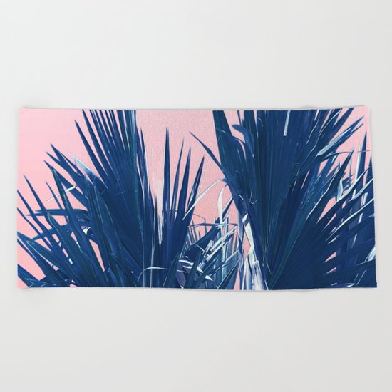 Pink Palm Twist Beach Towel