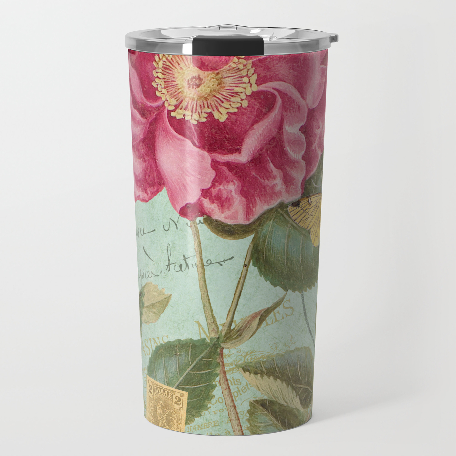 Victorian Rose French Ephemera Art Print Vintage Rose Collage Wall Art Travel Mug By Traciv Society6