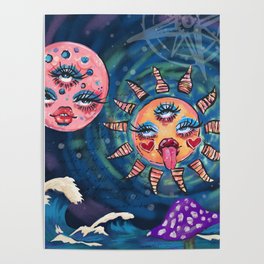 Boho Space Collage Poster