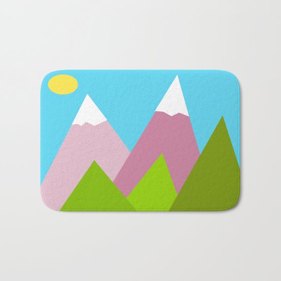 Pines and Pink Mountains Bath Mat