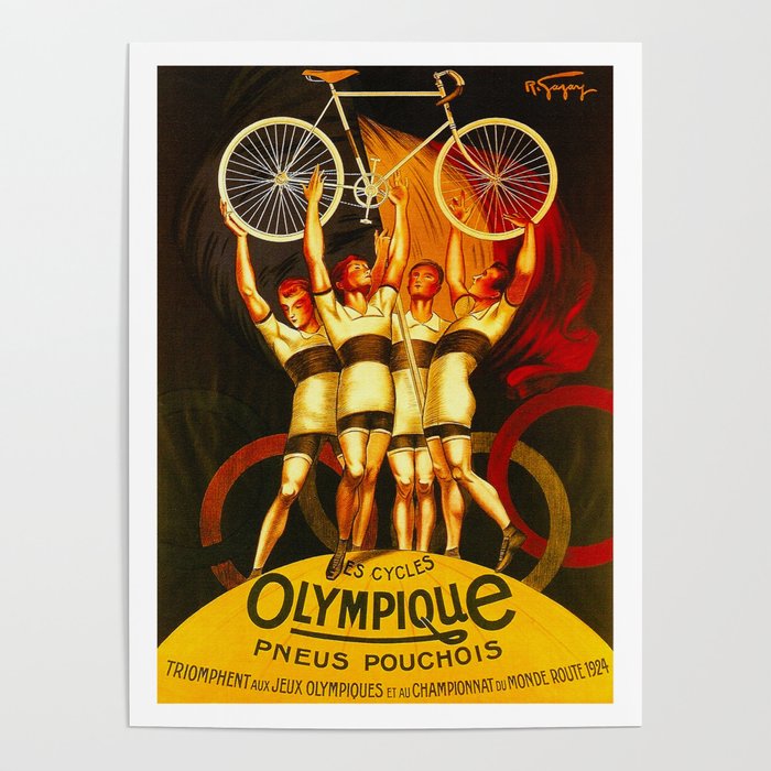 Vintage Olympique Bicycle Ad Poster