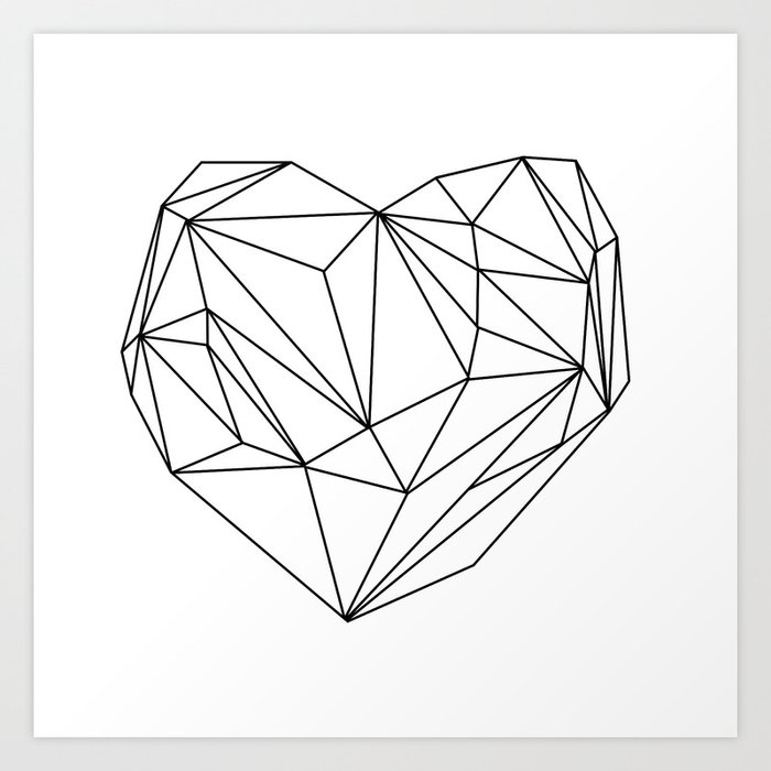 Heart Graphic (black on white) Art Print