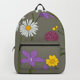 Wild flowers in meadow Backpack