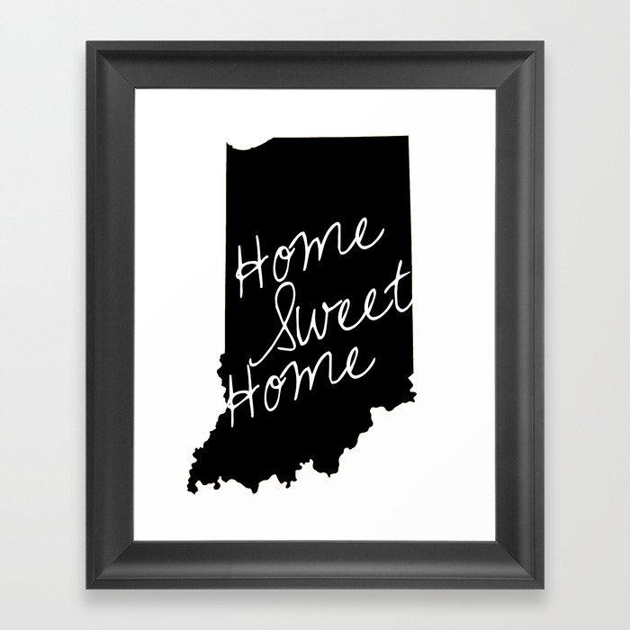 Indiana Home Sweet Home Framed Art Print