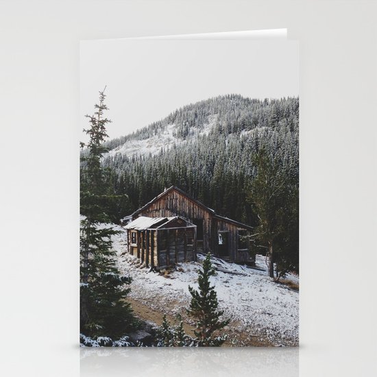 Snowy Cabin Stationery Cards