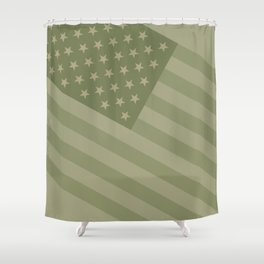 Camo Stars and Stripes – USA Flag in Military Camouflage Colors [FalseFlag 1] Shower Curtain