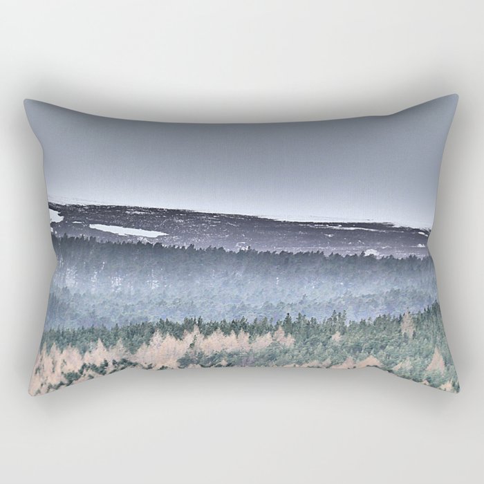Scottish Highlands Mountain Pine Tree Line in I Art and Afterglow  Rectangular Pillow