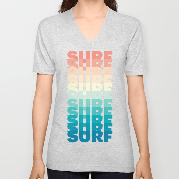 Surf Sunrise | Summer Surf Design V Neck T Shirt