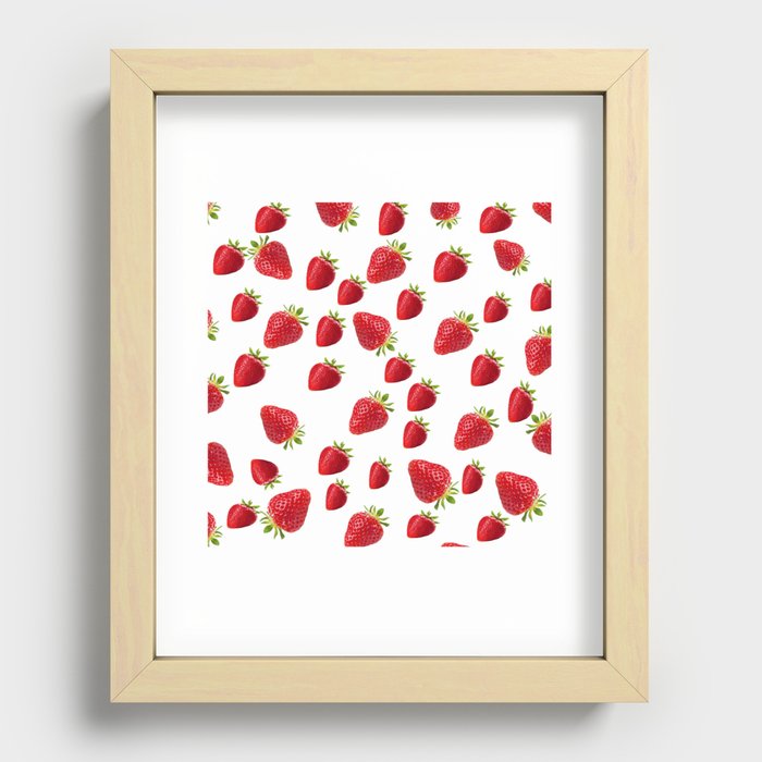 Strawberry Pattern  Recessed Framed Print