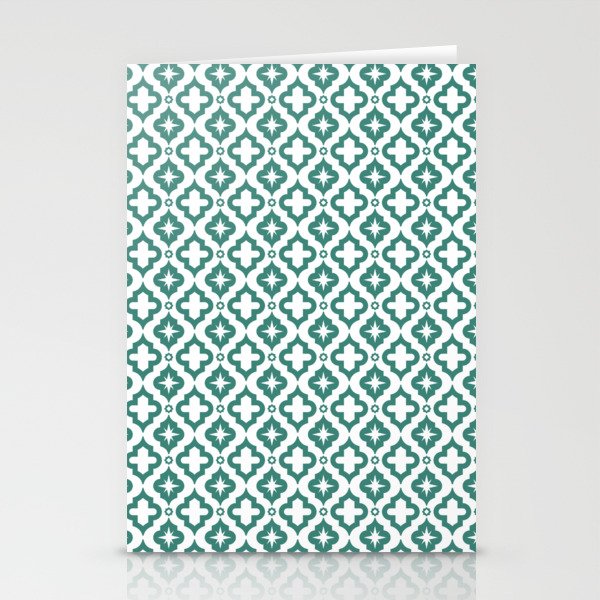 Green Blue Ornamental Arabic Pattern Stationery Cards
