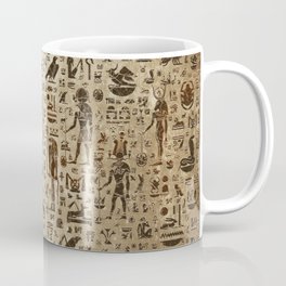 Ancient Egyptian Gods and hieroglyphs - Vintage and gold Mug