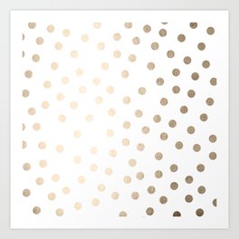Simply Dots in White Gold Sands Art Print